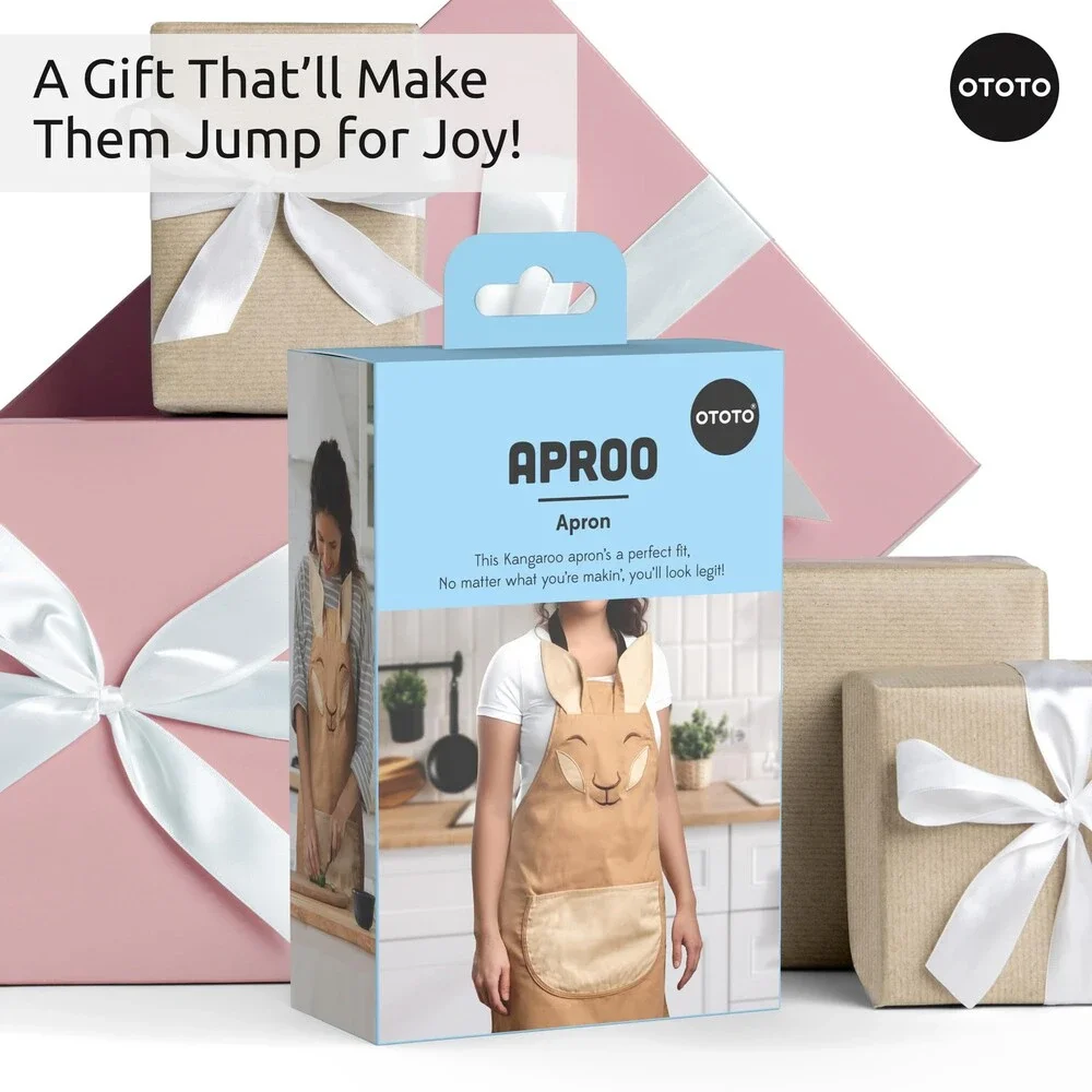OTOTO White Aproo Cooking Apron – Cute Kitchen Pockets Funny BROWN APROO ONLY
